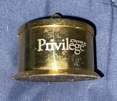 Vintage Mall JcPenny Privilege Brass Stamp Roll Holder Office Stamps Container • $14.99