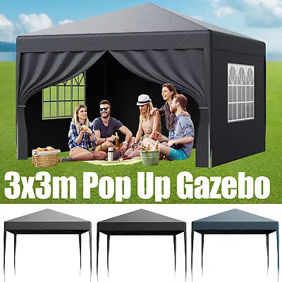 3mx3m Pop Up Gazebo Marquee Awning Beach Party Camping Tent Canopy Market Stall • £82.99