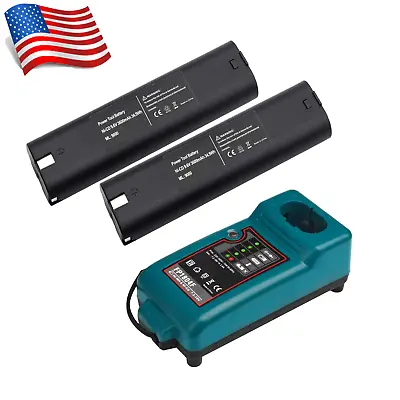 2Pack For MAKITA 9.6V 3.6Ah  Battery / Charger 9000 9001 632007-4 191681-2 9033 • $30