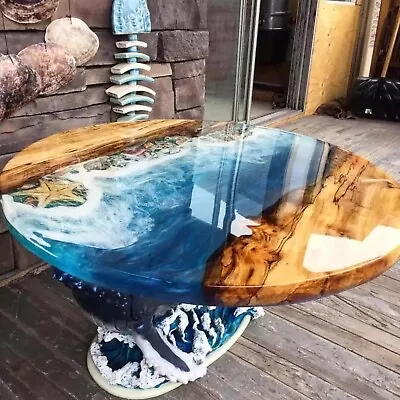 36  Ocean Beach Epoxy Round Sofa Table For Outdoor & Garden Decor Custom Order • $1666.80