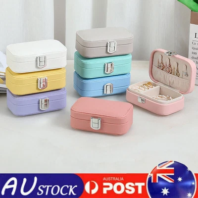 $16.59 • Buy Portable Travel Jewellery Box Organizer Leather Ornaments Display Case Storage