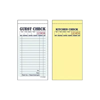 Alliance G7000 2part Carbonless Green 17 Line Guest Checks 50 Checks Per Book 50 • $60.99