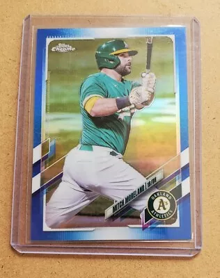 Mint 2021 Topps Chrome Athletics Mitch Moreland Blue Refractor Card #/199 🔥🔥 • $2.75