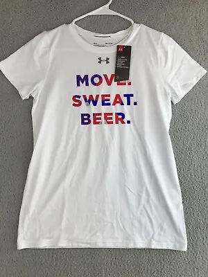 NWT Under Armour Shirt Women's Small White Michelob Ultra Movement Short Sleeve • $15.10