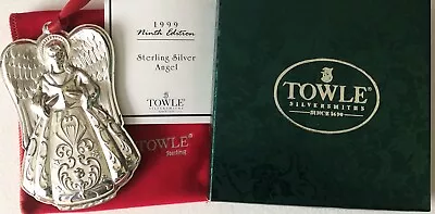 1999  Towle Sterling Silver Angel Christmas Tree Ornament 9th In Series Mint! • $79.95