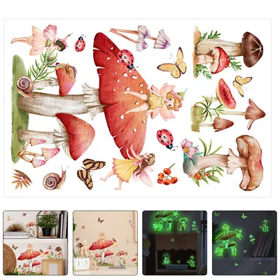 Mushroom Wall Sticker Woodland Art Decals Fairy Stickers • £5.61