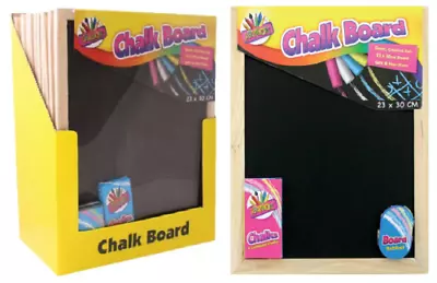 Art Box Chalk Board 23 X 30 Cm Set A4 + Chalks Board & Eraser Rubber • £3.69