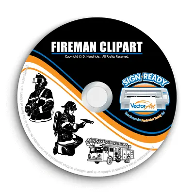 Fireman-firefighter Clipart-vector Clip Art-vinyl Cutter Plotter-eps Graphics Cd • $29.95