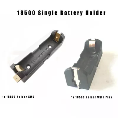 1 Cell 18500 Single Battery Holder Case Open Storage Plastic Box Pins/SMD/SMT • £3.04