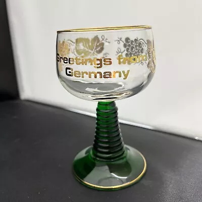 VTG Luminarc Green Rib Beehive Gold Grapevine Glass(es) GREETINGS FROM GERMANY • $5.52