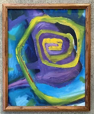 Vtg Oil Painting Modernist MCM Abstract Cubist Ca 1960 Tara Scheyer Framed • $150
