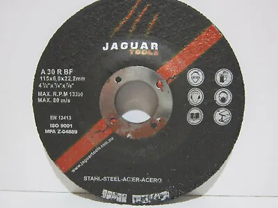 $12 • Buy JAGUAR STEEL / METAL GRINDING DISC'S. 115mm X 6mm THICK With 22.2mm BORE. 