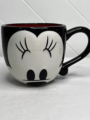 Disney Parks Minnie Mouse Signature Large Face Ceramic Mug • $12