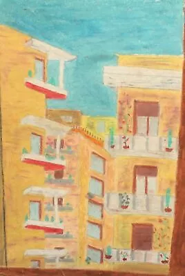 70's Realist Pastel Painting Cityscape • $137.20