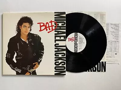 Michael Jackson BAD LP W/Insert 1987 Epic NM Clean • $14.50