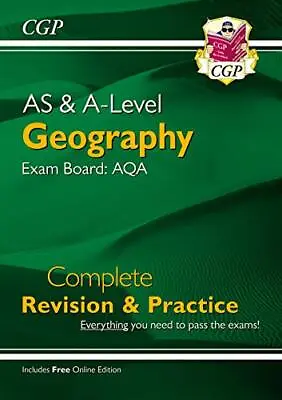 A-Level Geography: AQA Year 1  2 Complete Revision  Practice By CGP Books • £22.39