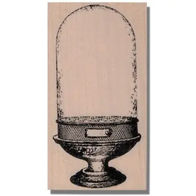 Steampunk Victorian Display Case RUBBER STAMP Glass Dome Bell Jar Bottle Media • $10.93