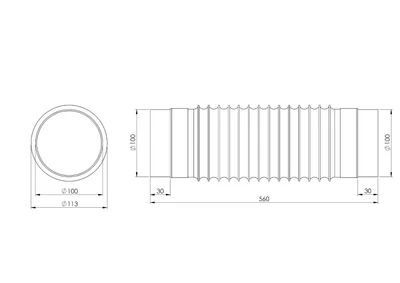 £9.99 • Buy 100mm / 560mm PVC Flexible Duct Hose With Connectors Tumble Dryer Hose Hood Pipe
