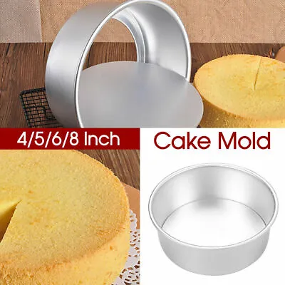 4/5/6/8/10 Inch Cake Mould Round DIY Cakes Pastry Mould Baking Tin Pan Reusable • £3.59