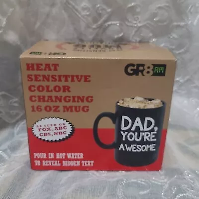 GR8AM Heat Sensitive Color Changing 16oz Awesome Dad Mug Mens Gift Father's Day • $12.30