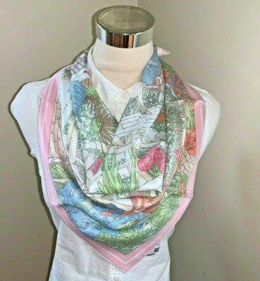 $469 • Buy NWT Authentic Hermes Silk Scarf Carre 70 Cm 27  Ex-Libris Atlantis