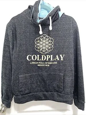 Rare COLDPLAY Head Full Of Dreams World Tour Mexico 2016 Pullover Hoodie Sz S • $40