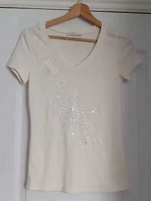 MARKS AND SPENCER Cream Sequin Top Size 8 BNWOT • $11.35