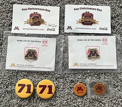 LOT Of 8 MiNNESOTA Golden GOPHERS FOOTBALL Hat Vest Lapel Pins • $4.99