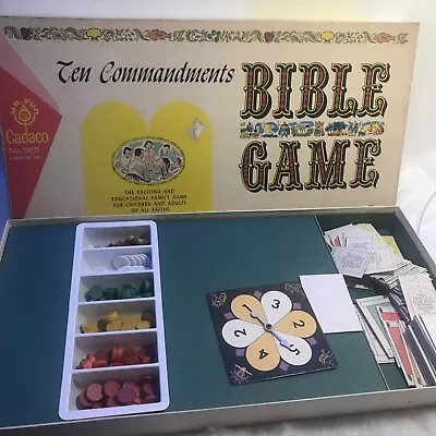 1966 Ten Commandments Bible Board Game No 263 Cadaco Wooden Pieces • $15.29