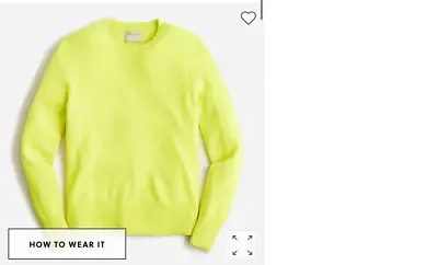 Nwt J.CREW %100 CASHMERE Classic Crewneck Sweater In Yellow Xxs • $59.49