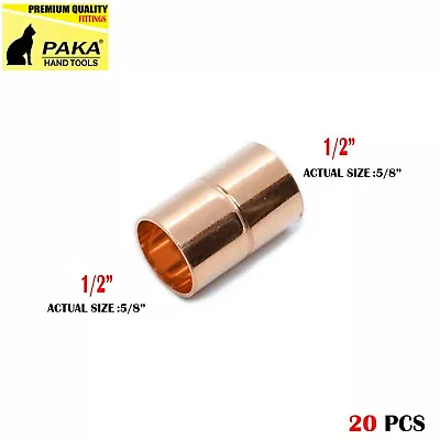 [20-Pack] 1/2  X 1/2  Copper Coupling With Stop CxC • $17.99