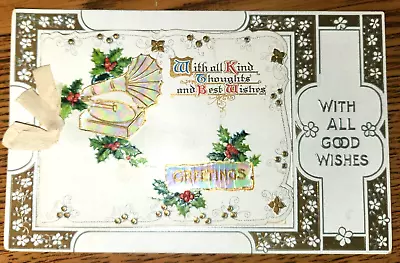 BB London Novelty Christmas Postcard Booklet With Mother Of Pearl Victrola X507 • $14.99