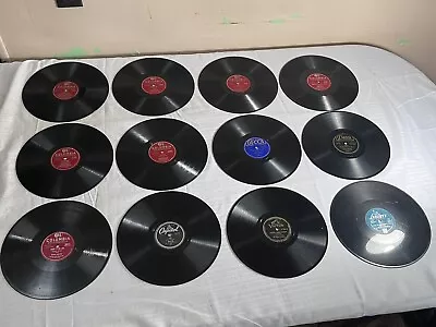 Lot Of 12 Vaious Records! Vintage 78 Rpm.  Well Used Record With Some Scuff Mark • $28