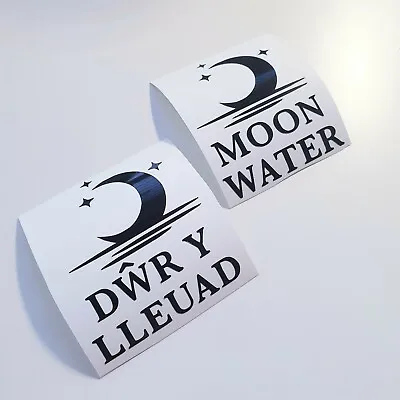 Moon Water / Dwr Y Lleuad Vinyl Sticker - Wiccan Pagan Witch Spell Kit Welsh • £2.50