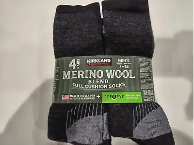 4 Pairs MERINO WOOL Trail Socks Hiking Outdoor  Kirkland  7-13 UK Men Men's • £26.99