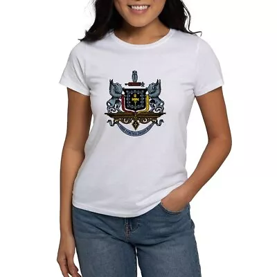 CafePress Psi Upsilon Colored Crest T Shirt Women's T-Shirt (1172557159) • $22.99