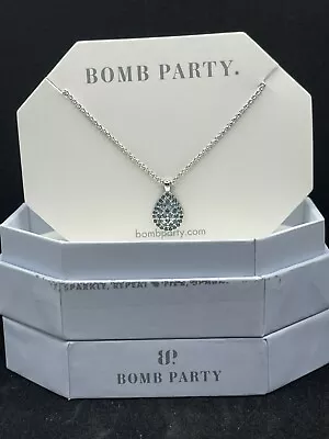 Bomb Party Necklace RBP3478 Enchanted Memory Light Sapphire On Rhodium • $19.95