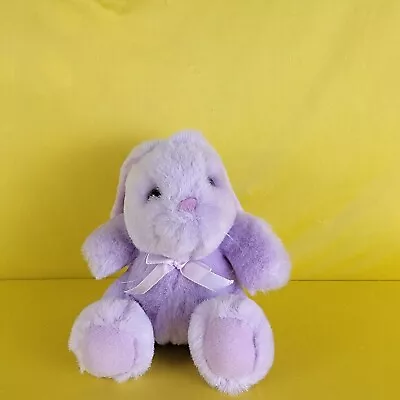 RARE VTG Purple Bunny Rabbit Commonwealth Lavender Ribbon Whiskers Floppy Ears • $28.95