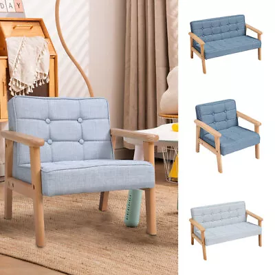 Baby Bed Couch Kids Sofa Armchair Linen Childern Couch Upholstered Loveseat • £39.95