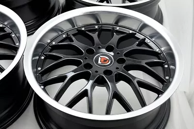 4 New DDR R6 18x8 5x114.3 35mm Black Machined Lip 18  Wheels Rims • $749