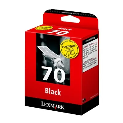 Original Lexmark Tintendruckkopfpatrone 70 2er-Pack Black For Z 42 51 52 • £51.42