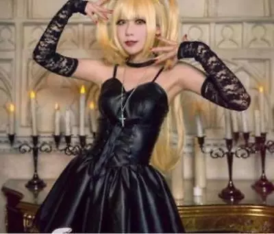 Death Note Misa Amane Imitation Leather Dress Cosplay Costume{hj}  • $52.99