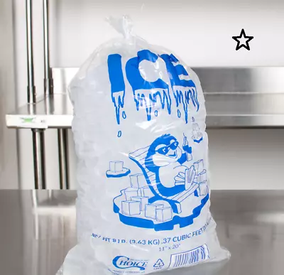 1000 CASE 8 Lb. To 50 Lb. Clear Plastic Ice Bag Machine Commercial Barcode Blue  • $99