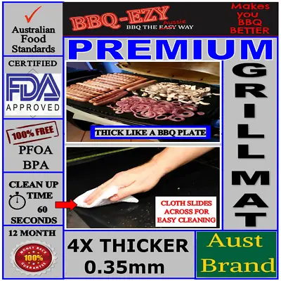 BBQ Grill Mat Rigid(4*Thick) PREMIUM Non Stick AUSSIE BRAND Money Back Guarantee • $16.95