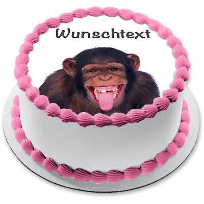 Monkey Edible Cake Topper Party Decoration Personalized Birthday Name Chimpanzee • $8.63