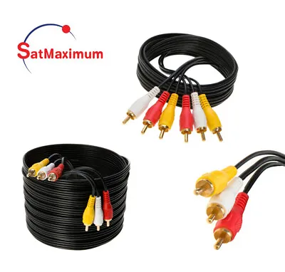 3 RCA Male To 3 RCA Male Audio Video Cable TV VCR DVD Composite Multi-Pack - LOT • $205.69