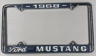 1968 Ford Mustang Metal License Plate Frame Holder - Blue & White • $14.95