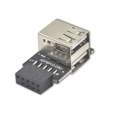 9Pin To USB Adapter USB Connector Internal Motherboard 9pin Female To 2 Port USB • £4.15