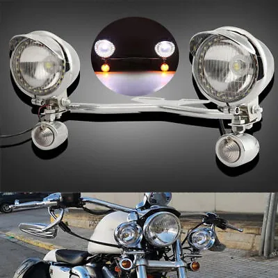 Passing Turn Signal Lamp Driving Fog Spot Light Bar Kit For Harley Motorcycle • $85.99