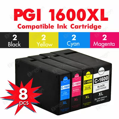8X Non-OEM PGI1600XL PGI 1600XL Ink Cartridges For Canon Maxify 2360 MB2760 • $29.60